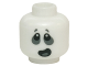 Part No: 3626pb1408  Name: Minifigure, Head Alien Ghost with Dark Bluish Gray Around Eyes and Open Mouth Lopsided Pattern