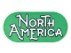 Part No: 66857pb017  Name: Tile, Round 2 x 4 Oval with Black Outline 'NORTH AMERICA' on Green Background Pattern