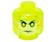 Part No: 3626cpb1391  Name: Minifigure, Head Alien Female Ghost with Yellowish Green Face and Sand Green Lips Pattern - Hollow Stud