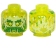 Part No: 3626pb2453  Name: Minifigure, Head Alien Ghost with Yellowish Green Face, Dark Green Bushy Eyebrows, Moustache and Mutton Chops, Lime Eye Shadow, Green Open Mouth Frown with Slime and Tongue, Flames on Back Pattern