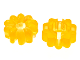 Part No: 45458  Name: Clikits, Icon Flower 10 Petals 2 x 2 Small with Hole, Frosted (Solid and Transparent Colors)