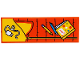 Part No: 69729pb183  Name: Tile 2 x 6 with Sleeping Bag with Yellow Inside, Zipper, Pencil and Diary 'LIANN', Dark Azure Pen, White Adapter Pattern (Sticker) - Set 42654