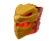 Part No: 79899pb01  Name: Minifigure, Headgear Helmet with Flames on Back with Molded Pearl Gold Dragon Face Pattern