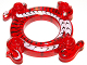 Part No: 98344pb03  Name: Ring 4 x 4 with 2 x 2 Hole and 2 Intertwined Snakes with White and Black Pattern (Ninjago Spinner Crown)