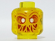 Part No: 28621pb0007  Name: Minifigure, Head Alien Ghost with White Eyes, Bright Light Orange Face, and Open Mouth Smile with Slime Pattern - Vented Stud