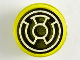 Part No: 98138pb114  Name: Tile, Round 1 x 1 with Black and White Yellow Lantern Logo Pattern