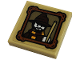 Part No: 11203pb069  Name: Tile, Modified 2 x 2 Inverted with Minifigure with Wizards Hat and Magic Wand in Picture Frame Pattern (Sticker) - Set 76382