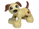 Part No: 1396pb01  Name: Duplo Dog with Black Nose and Reddish Brown Eyes, Ears, Tail, and Spots Pattern