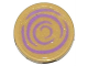 Part No: 14769pb013  Name: Tile, Round 2 x 2 with Bottom Stud Holder with Medium Lavender Lumber Slice Pattern (Sticker) - Set 41051