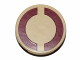 Part No: 14769pb019  Name: Tile, Round 2 x 2 with Bottom Stud Holder with Dark Red SW Semicircles on Tan Background Pattern (Sticker) - Sets 75043 / 75051 / 75234