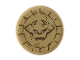 Part No: 14769pb142  Name: Tile, Round 2 x 2 with Bottom Stud Holder with Demon Head in Carved Stone Pattern (Sticker) - Set 76056