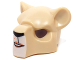 Part No: 15084pb01  Name: Minifigure, Headgear Mask Feline with Black Nose, Beauty Mark and Crooked Smile Pattern