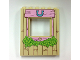Part No: 15627pb002  Name: Panel 1 x 6 x 6 with Window with Pink Wood Frame, Horseshoe, Heart and Leaves Pattern