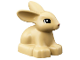 Part No: 17684pb02  Name: Duplo Bunny / Rabbit Head Turned Left with Eyes Top Semicircular and Reddish Brown Nose Pattern