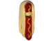 Part No: 18819pb01  Name: Minifigure, Headgear Head Cover, Costume Hot Dog with Dark Red Sausage and Yellow Mustard Pattern