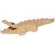 Part No: 18904c03pb01  Name: Alligator / Crocodile with 20 Teeth with Red Eyes Pattern with Blue Technic, Pin 1/2
