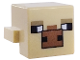 Part No: 19727pb021  Name: Creature Head Pixelated with Black and White Eyes, Medium Nougat Snout with Outline and Square Nostrils, Dark Tan Eyebrows Pattern (Minecraft Cold Pig)