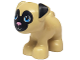 Part No: 24111pb01  Name: Dog, Friends, Pug, Standing with Black Muzzled Face and Ears, Bright Pink Nose and Dark Azure Eyes Pattern (Toffee)
