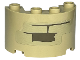 Part No: 24593pb15  Name: Cylinder Half 2 x 4 x 2 with 1 x 2 Cutout with Dark Tan Bricks and Mortar Pattern (Sticker) - Set 76413