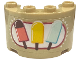 Part No: 24593pb22  Name: Cylinder Half 2 x 4 x 2 with 1 x 2 Cutout with Coral, Yellow, Light Aqua and Reddish Brown Popsicles Pattern (Sticker) - Set 41720