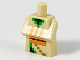 Part No: 25767pb004  Name: Torso, Modified Long with Folded Arms with Dark Green, Gold, Green, Orange, and Reddish Brown Minecraft Desert Villager (Farmer) Pattern