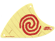 Part No: 28895  Name: Cloth Sail Triangular with Red Spiral Swirl Pattern, 3 Holes, Large (Moana)