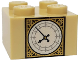 Part No: 3003pb091  Name: Brick 2 x 2 with Gold and White Big Ben Clock Face Pattern