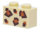 Part No: 3004pb270  Name: Brick 1 x 2 with Dark Brown and Dark Orange Animal Print Pattern