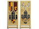 Part No: 30292pb055  Name: Flag 7 x 3 with Bar Handle with Gryffindor Banners, Shield, Windows, Bricks and 5 Candles Pattern (Stickers) - Set 76399