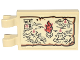 Part No: 30350bpb159  Name: Tile, Modified 2 x 3 with 2 Open O Clips with Parchment Map with Mountains, Clouds, and Red Fire Ring Pattern (Sticker) - Sets 80031, 80033, 80036, 80037, 80038