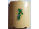 Part No: 30562pb106  Name: Cylinder Quarter 4 x 4 x 6 with Bright Green Leaves, 4 Medium Lavender Flowers, Gold Sparkles and Bricks with Reddish Brown Mortar Pattern (Sticker) - Set 43187