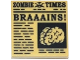 Part No: 3068pb0681  Name: Tile 2 x 2 with Newspaper 'ZOMBIE TIMES' and 'BRAAAINS!' Pattern