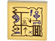 Part No: 3068pb0932  Name: Tile 2 x 2 with Map Arrows, Exclamation Mark, Key and Jail Door Pattern (Sticker) - Set 70749