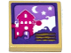 Part No: 3068pb1002  Name: Tile 2 x 2 with House, Moon and Stars Scene Pattern (Sticker) - Set 41176