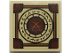 Part No: 3068pb1663  Name: Tile 2 x 2 with Ancient Relic with Runes in Circles and Reddish Brown Corners Pattern (Sticker) - Set 76108