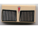 Part No: 3069pb0032  Name: Tile 1 x 2 with Silver and Black Car Grille, Red Arrow Logo Pattern