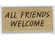 Part No: 3069pb1050  Name: Tile 1 x 2 with Wood Grain and 'ALL FRIENDS WELCOME' Pattern (Sticker) - Set ST