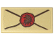 Part No: 3069pb1230  Name: Tile 1 x 2 with Envelope with Red Wax Seal with Lion Imprint Pattern (Sticker) - Set 10332