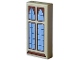 Part No: 3069pb1254  Name: Tile 1 x 2 with Reddish Brown Windows and Sill, Dark Bluish Gray Panes and Bright Light Blue Glass Pattern