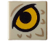 Part No: 3070pb357  Name: Tile 1 x 1 with Bright Light Orange Eye, Black Pupil and Eyelash and Dark Tan Feathers Pattern (Dungeons & Dragons Owlbear Eye)