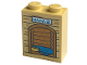 Part No: 3245cpb236  Name: Brick 1 x 2 x 2 with Inside Stud Holder with Doghouse, Bright Light Yellow Bowl, Dark Azure 'NANA', Paw Print and Blanket Pattern (Sticker) - Set 43220