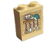 Part No: 3245cpb269  Name: Brick 1 x 2 x 2 with Inside Stud Holder with Medium Nougat Shelf and Wood Grain, Dark Turquoise Turtle, White Cup with Coral Anchor, and Medium Lavender Kitchen Utensils Pattern (Sticker) - Set 41716