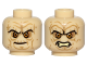 Part No: 3626cpb1395  Name: Minifigure, Head Dual Sided Wrinkles, Sunken Yellow Eyes, Black Long Eyebrows, Stern / Bared Teeth Angry Pattern (SW Palpatine) - Hollow Stud
