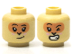 Part No: 3626cpb2774  Name: Minifigure, Head Dual Sided Alien Female Black Eyebrows, Eyelashes, Nougat Face, Bright Pink Cheeks, Lopsided Grin with Dimple / Wink and Open Mouth Smile with Teeth Pattern - Hollow Stud