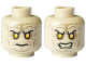 Part No: 3626cpb3310  Name: Minifigure, Head Dual Sided Wrinkles, Sunken Yellow Eyes, Black Short Eyebrows, Stern / Bared Teeth Angry Pattern (SW Palpatine) - Hollow Stud