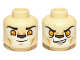 Part No: 3626pb0892  Name: Minifigure, Head Dual Sided Alien Chima Lion with Bright Light Orange Eyes and Dark Brown Nose, Closed Mouth / Open Mouth Pattern (Laval)