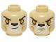 Part No: 3626pb1224  Name: Minifigure, Head Dual Sided Alien Chima Lion with Orange Eyes and Dark Brown Nose, Neutral / Stern Pattern