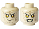 Part No: 3626pb3310  Name: Minifigure, Head Dual Sided Wrinkles, Sunken Yellow Eyes, Black Short Eyebrows, Stern / Bared Teeth Angry Pattern (SW Palpatine)