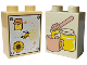 Part No: 4066pb818  Name: Duplo, Brick 1 x 2 x 2 with Bee, Honeycomb and Sunflower / Honey Dipper and Jar Pattern