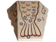Part No: 47753pb131  Name: Wedge 4 x 4 Triple Curved No Studs with Medium Nougat and Reddish Brown Mermaid Tail and Animal, Bright Light Blue and White Shells Pattern